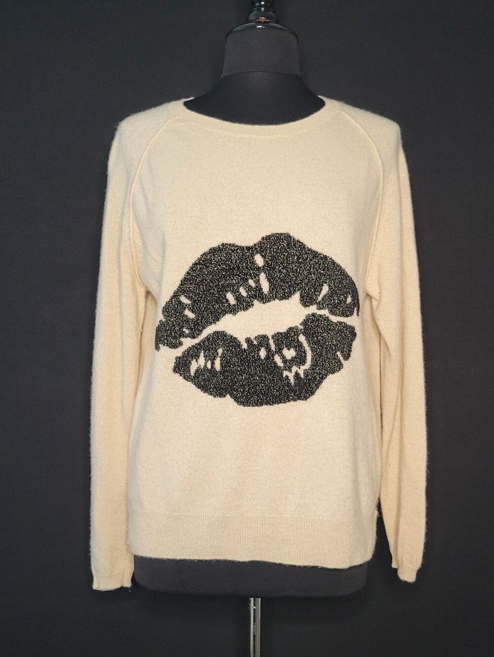 Brodie Cashmere Sparkle Lip Sweater